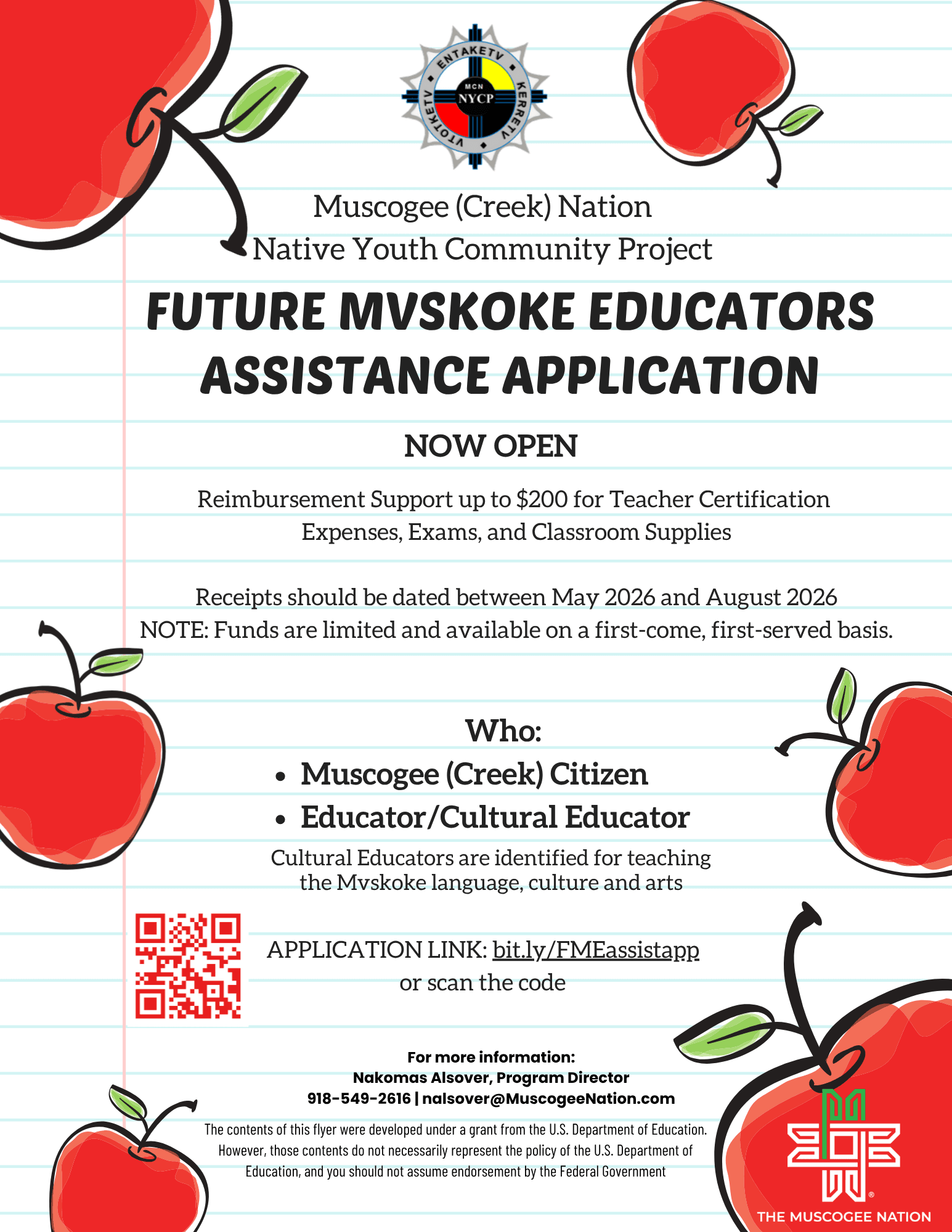 Future Mvskoke Educators Assistance Applications Open May–August ...